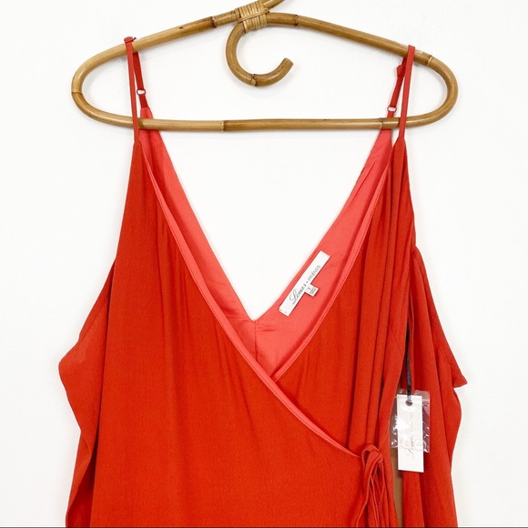 Lovers & Friends | Love Letter Cold Shoulder Mini Wrap Dress Size S - Picture 4 of 11